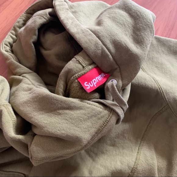 Olive green supreme hoodie m - Picture 6 of 6